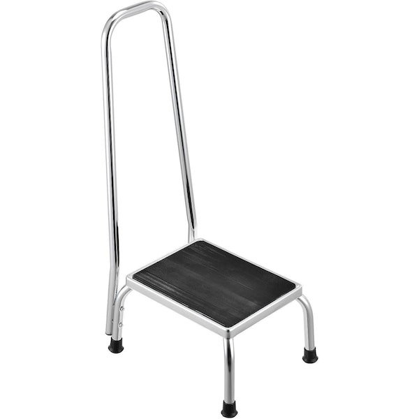 Medical Step Stool with 36-1/4H  Handrail, Non-Skid Rubber Footstool Platform